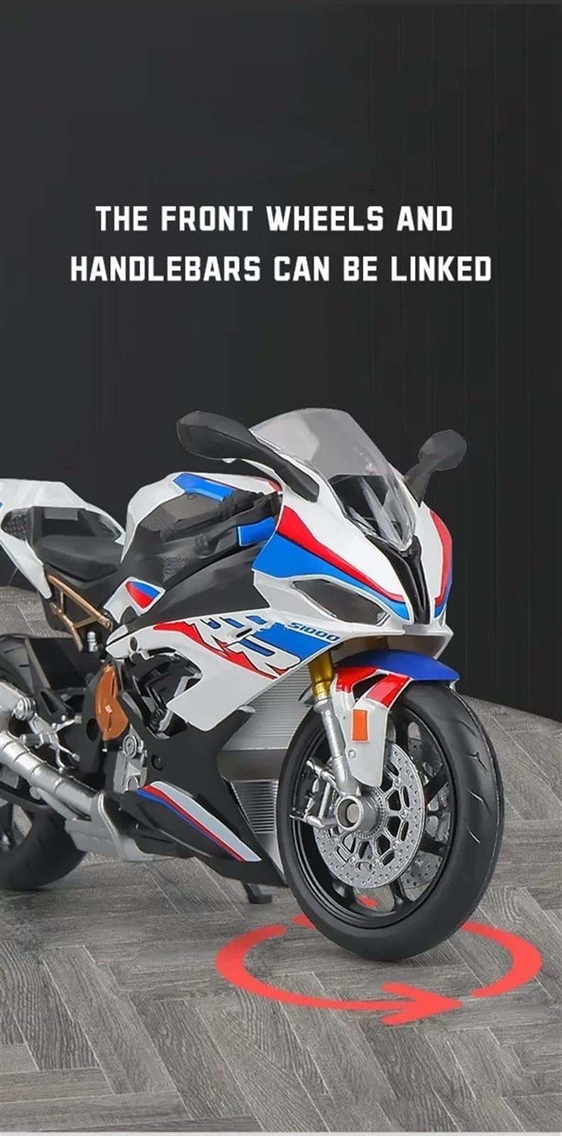 Modello 1:12 Per BMW S1000RR In Lega Modello Di Auto Diecast Giocattoli Per I Ragazzi Regalo Compleanno Per Collezione(White)