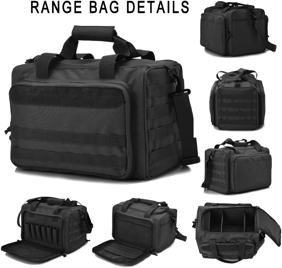 Tactical Gun Range Bag Deluxe Pistol Shooting Range Duffle Bags - Image 6