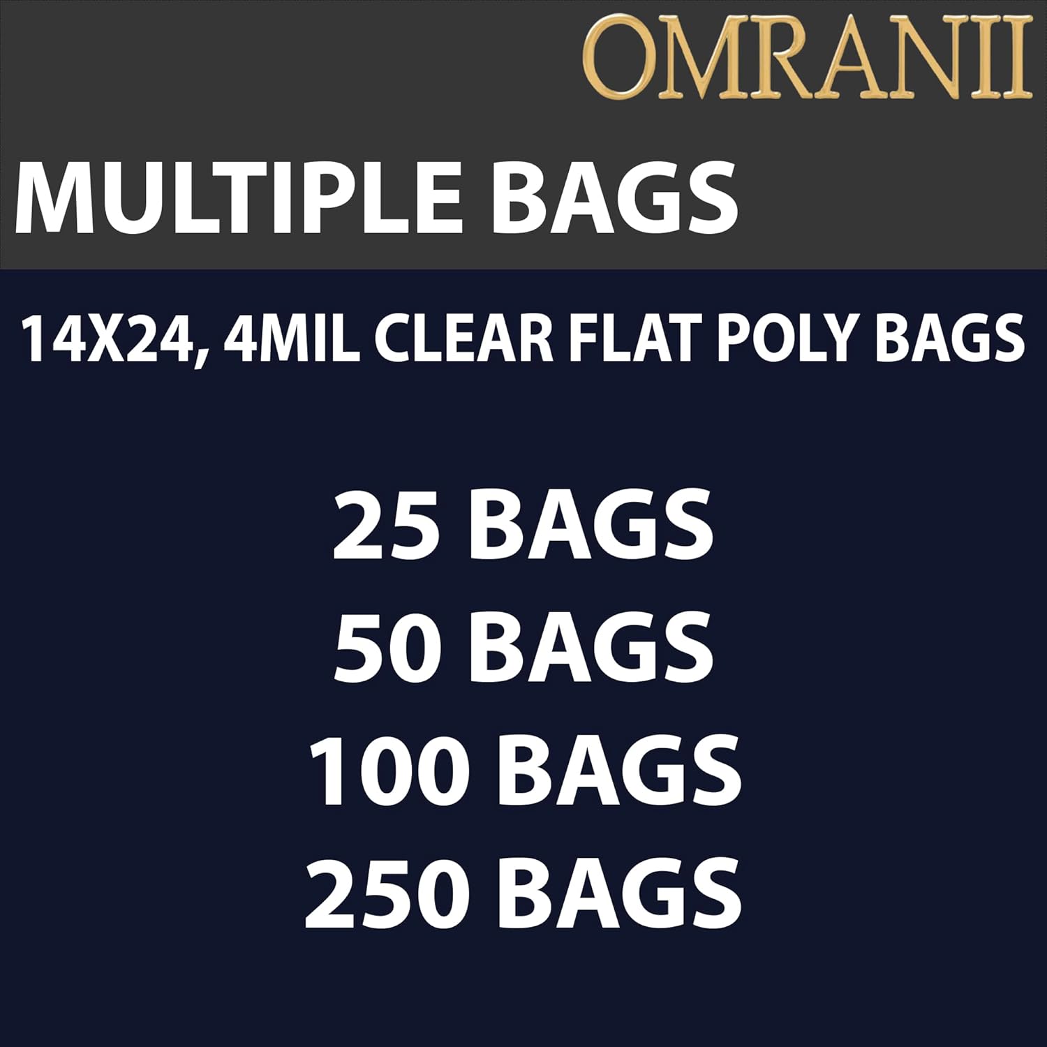 Clear Flat Poly Bags, 4Mil 14" X 24" & 250 Bags | Low-Density Polyethylene (LDPE), Flat Open Top Plastic Packaging Packing | Flexible and Durable Plastic