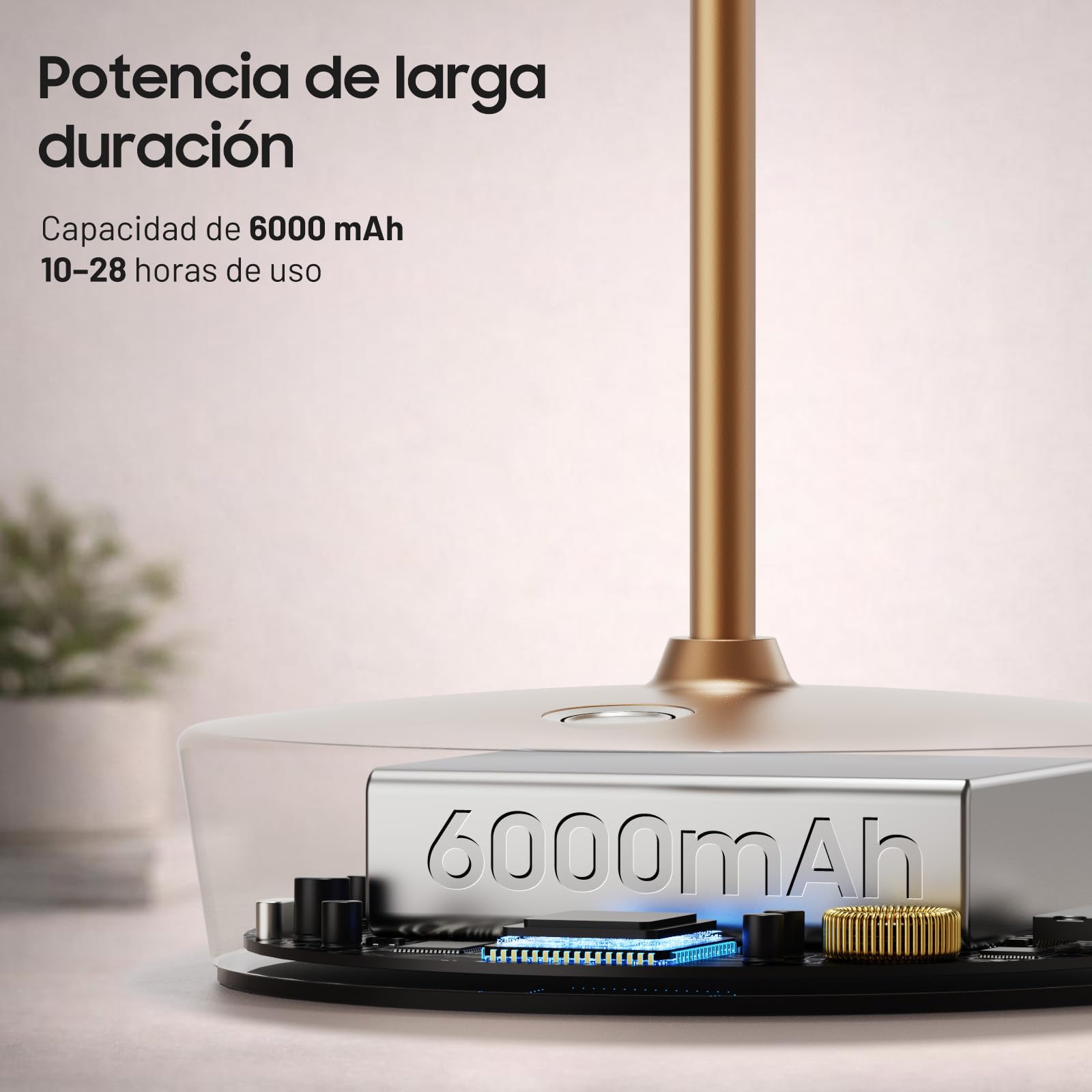 Lampada da Tavolo Senza Fili Ricaricabile,Lampada Led da Tavolo,3 Modalità di Colore, IP54, per Interni/Esterni, Ristorante (Bronzo)