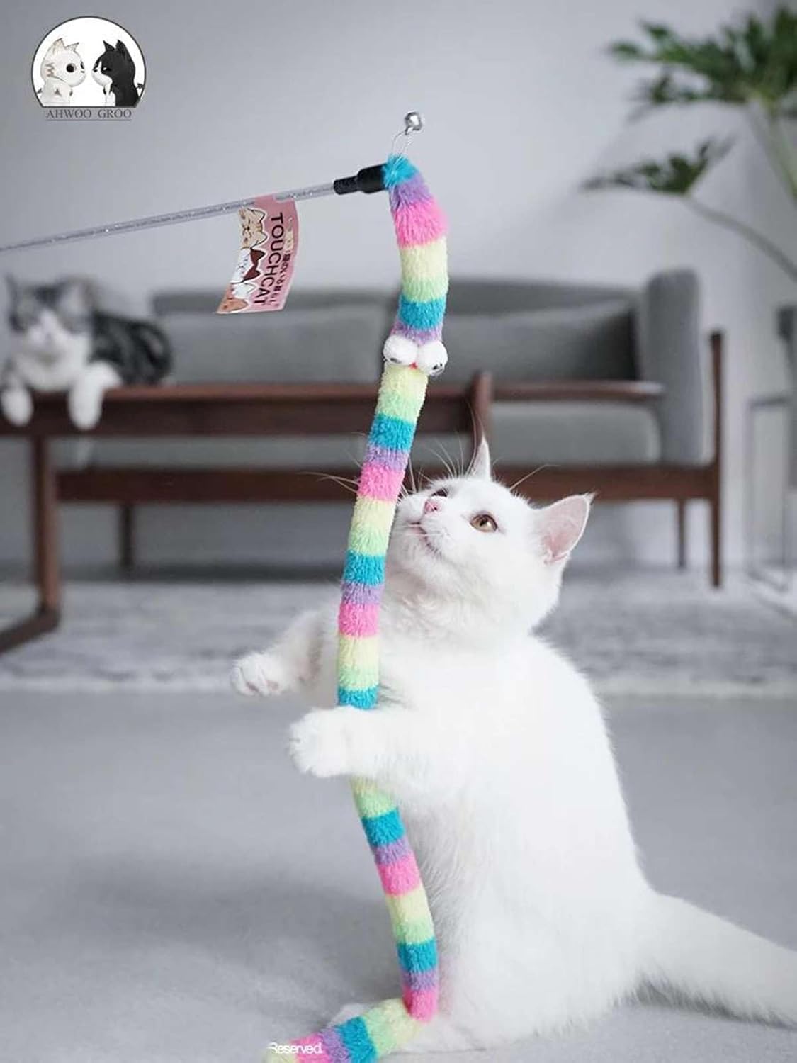 Cat Toy Feather Cat Teaser Wand Cat Interactive Toy Funny Caterpillar Colorful Rod Teaser Wand