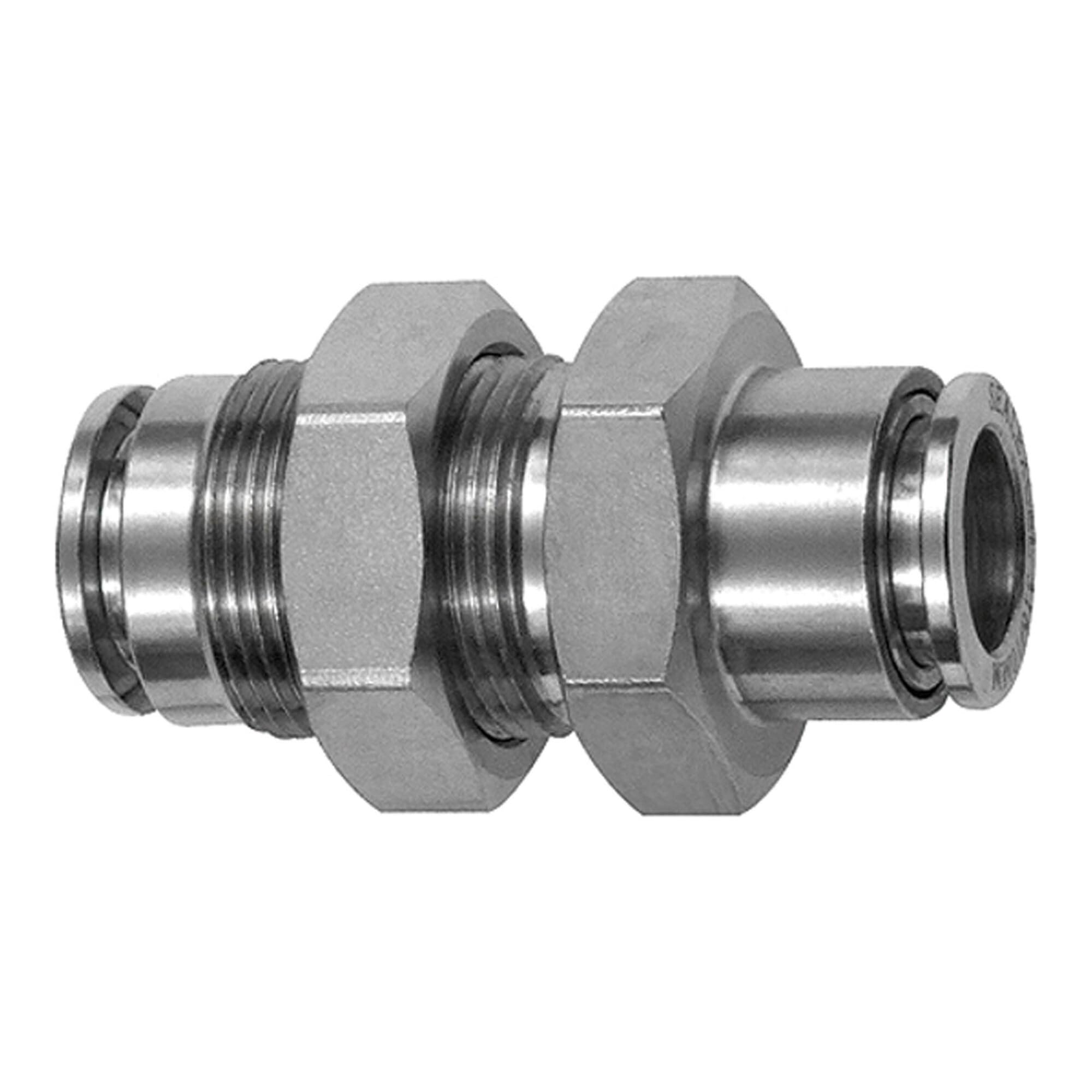 Raccord droit M16 x 1.0 pour tuyau extérieur Ø 8 mm Pression de travail max. 20 bar en acier inoxydable 1.4404