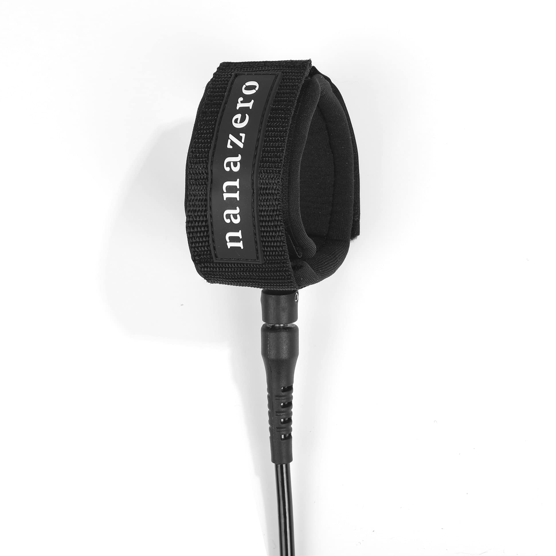 nanazero ECO Leash 1.8 m/2.1m/2.4m/2.7m 0.3" (7mm), Surfleine Cord, Schwarz