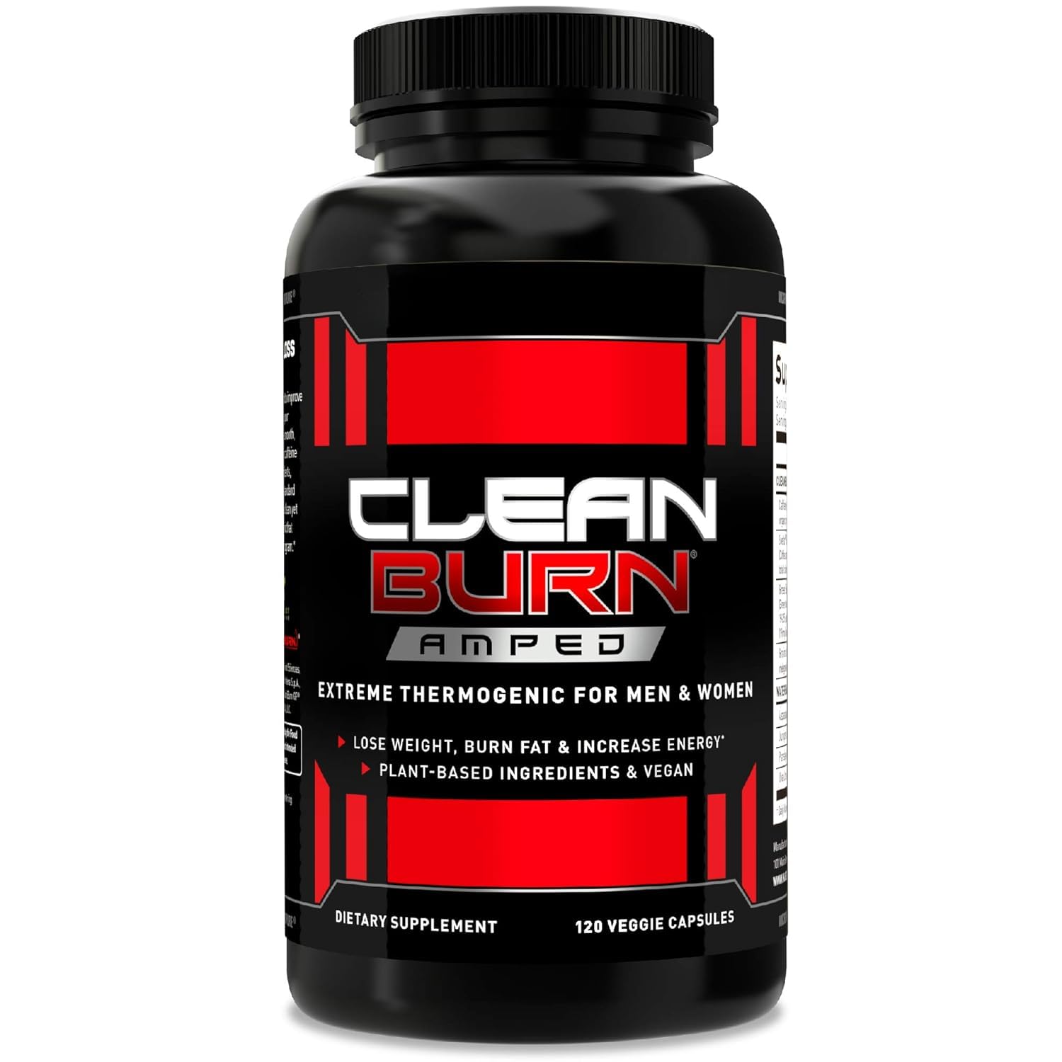 Clean Burn Amped Extreme Thermogenic for Men & Women, Weight Loss Supplement with Organic Caffeine to Help You Get Ripped, 120 Veggie Caps Clean Burn Amped Extreme Thermogenic for Men & Women, Weight Loss Supplement with Organic Caffeine to Help You Get Ripped, 120 Veggie Caps