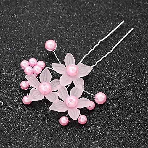 STYLEDOSE Bride Wedding Pearl Hair Pin Bridal Silver Crystal Hair Pieces Rhinestone Hair Accessories for Women and Girls (Pack Of 2) 2