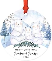 Vista 78 de Andaz Press Adorno de recuerdo de Navidad de metal redondo personalizado para la familia, My First Christmas As Gigi 2024, acuarela de osos polares