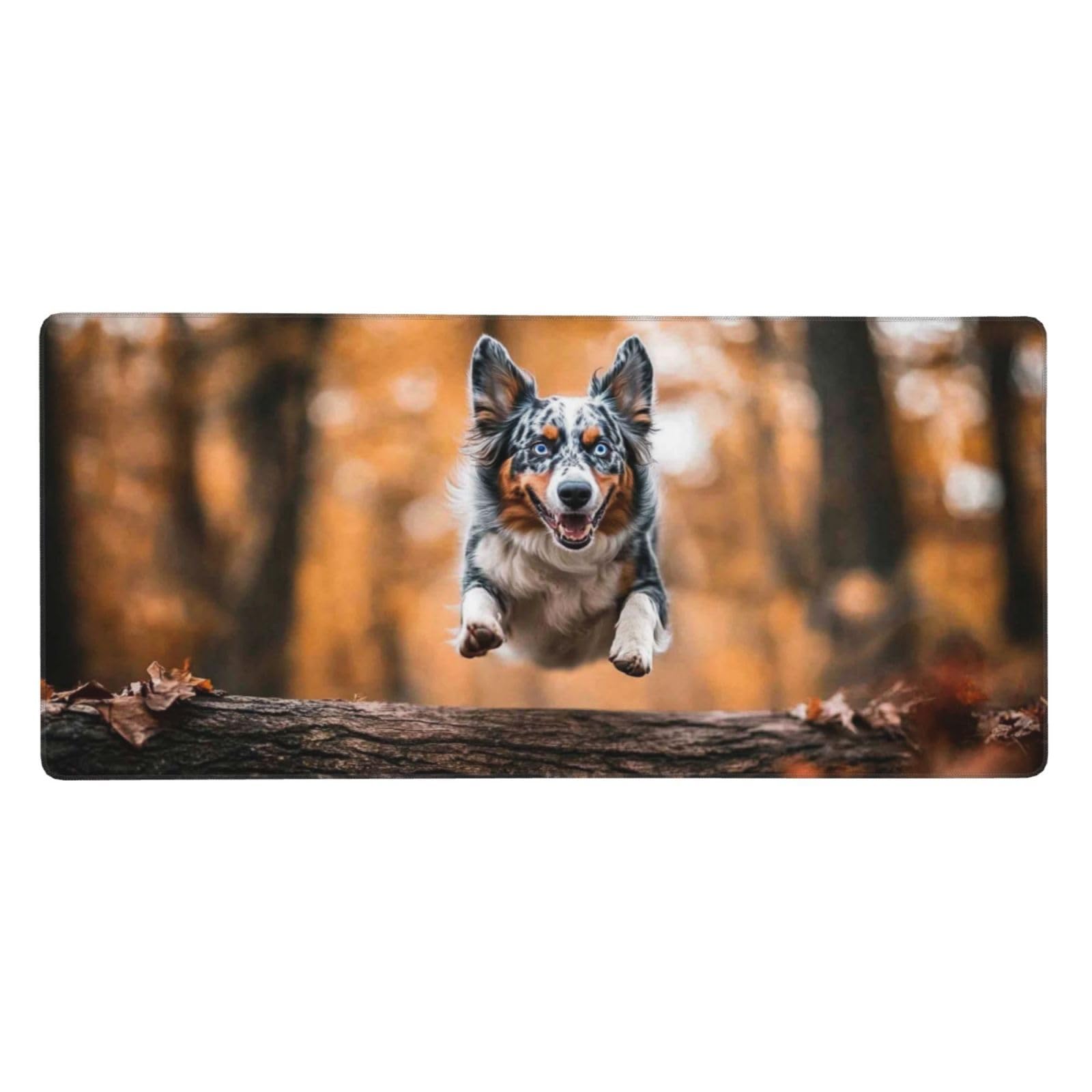 Gamingowa podkładka pod mysz, XXL, 1000 x 400 x 3 mm, podkładka pod mysz, gamingowy Corgi, podkładka na biurko, z zabezpieczeniem krawędzi, wodoodporna, akcesoria gamingowe, poprawia precyzję i