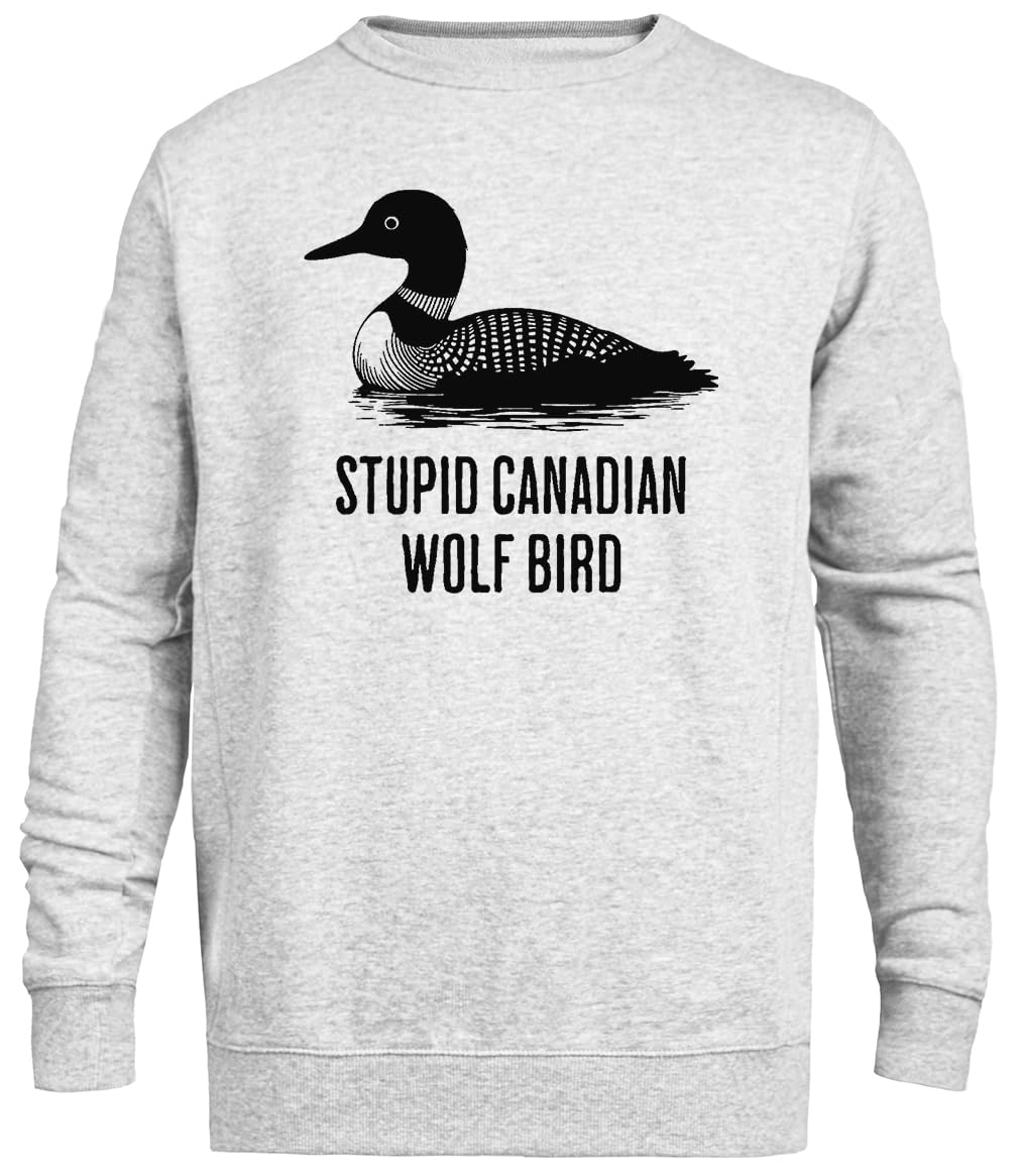 Głupi Kanadyjski Wilk Szary Sweter Unisex Z Okrągłym Dekoltem Bez Płci Unisex Grey Jumper Genderless Crewneck