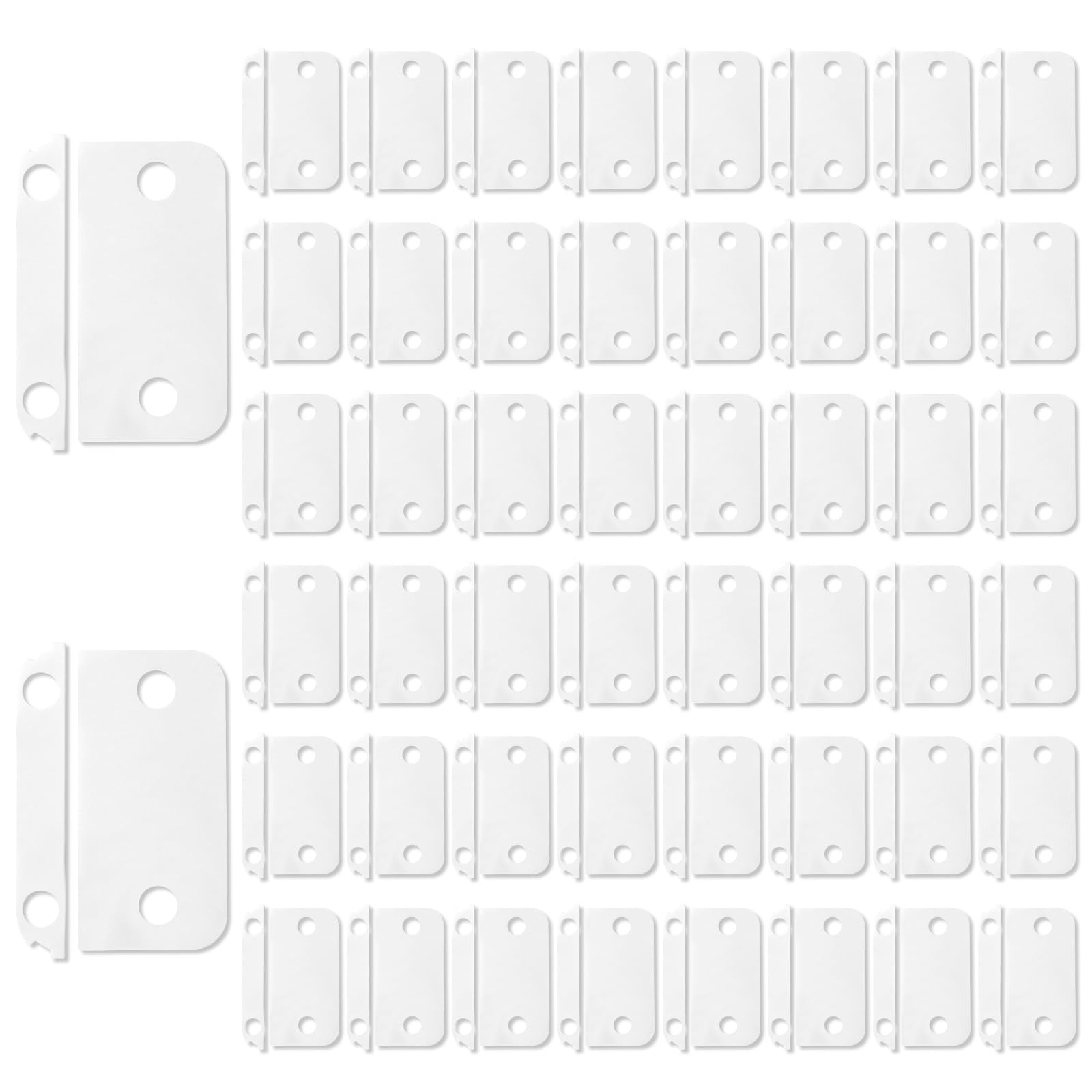 BOXOB 50 Paia di Strisce Adesive per Sensori Allarme, Nastro Biadesivo Pretagliato e Durevole Ricambio per Sensori Contatto e Magneti di Allarme ad Anello (2a Generazione)