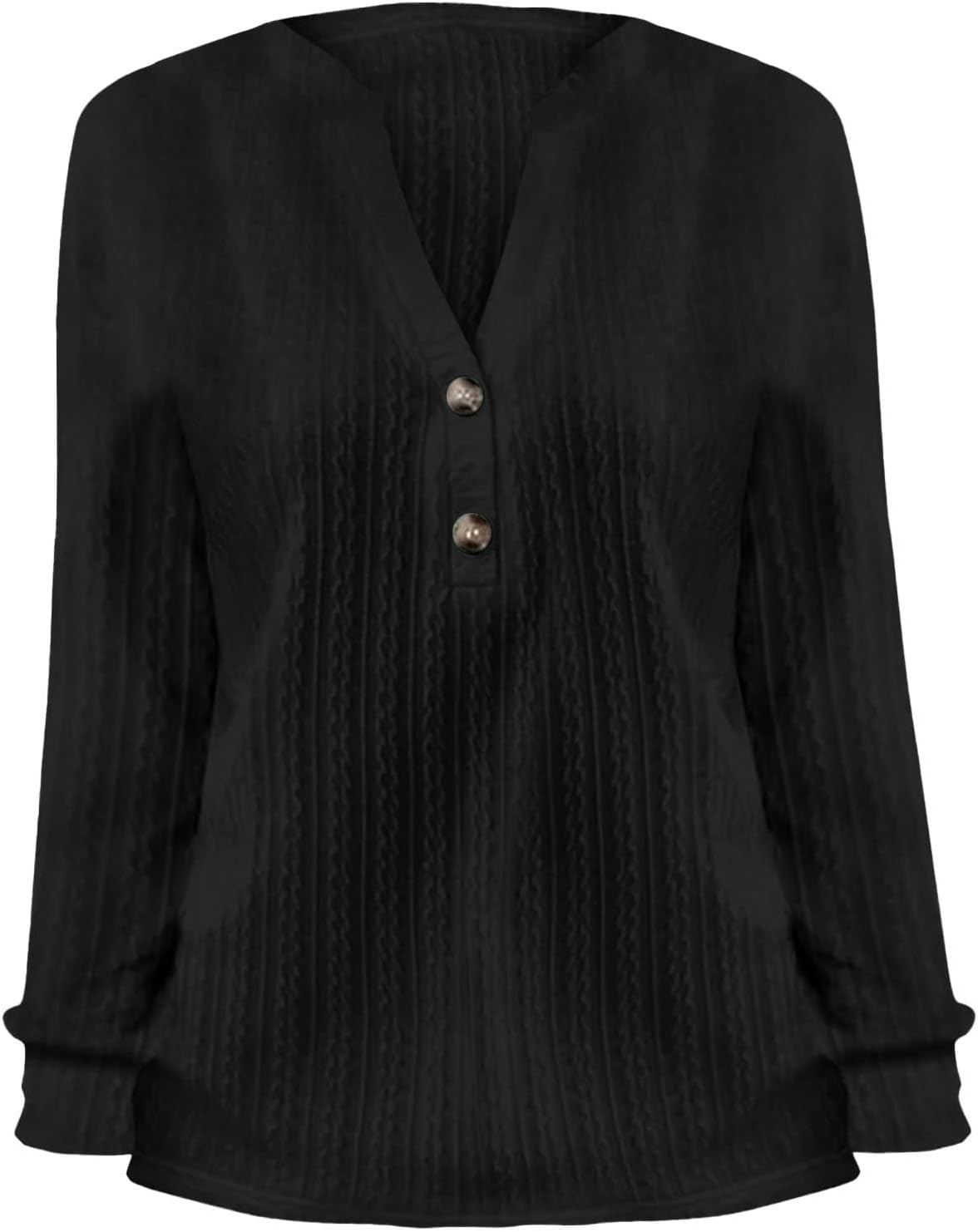 Women's Vertical Textured Henley V Neck Tops Short Long Sleeve Blouses Button Down Relaxed Fit Casual Office Fashion 2026 - Image 3