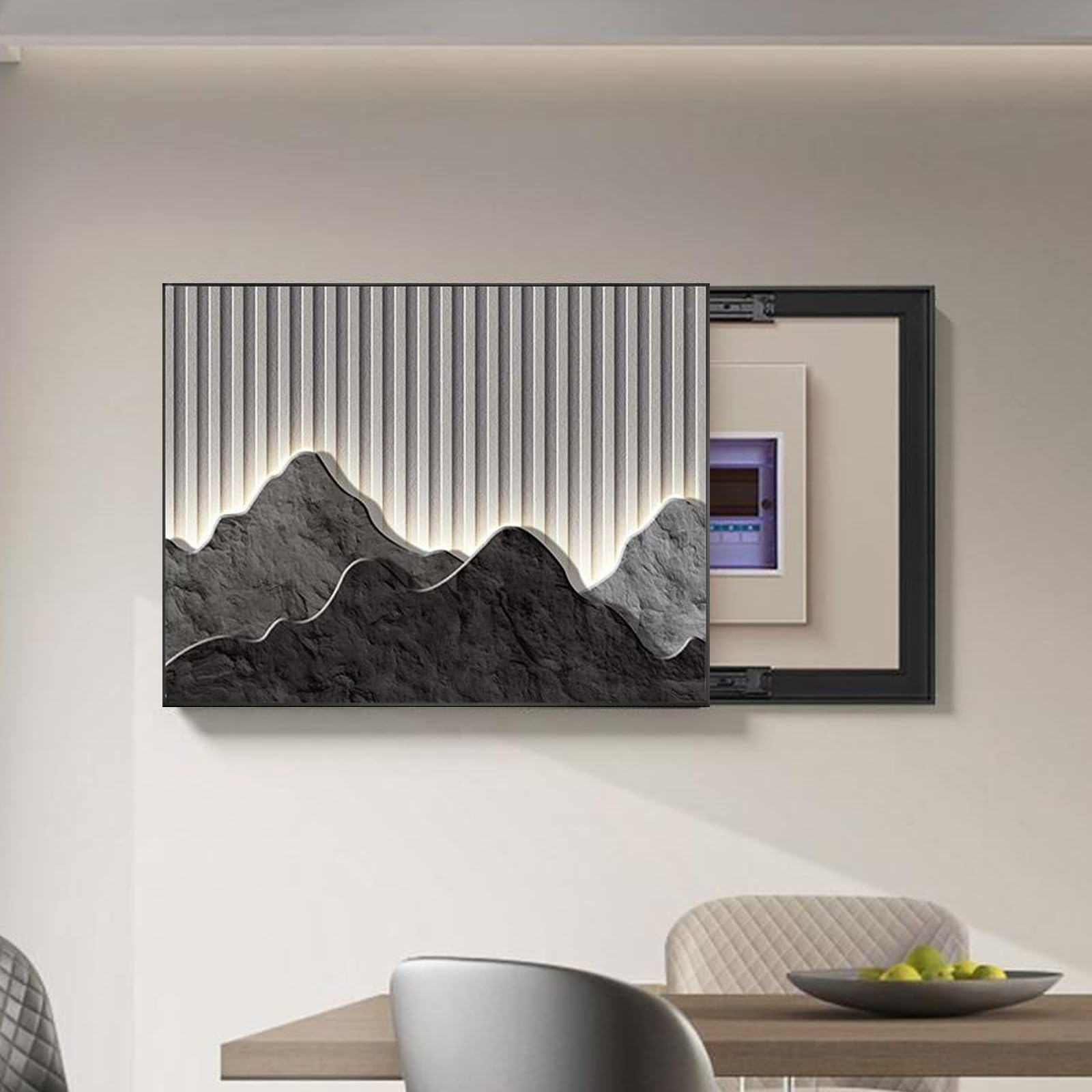 Breaker Box Cover - Decorative Wall Mounted Electrical Panel Cover, Hide Fuse Box Covers for Living Room and Office