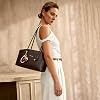 Bolso tote de mujer en piel sintética para trabajo, cartera Hobo retro de mano con dije 3