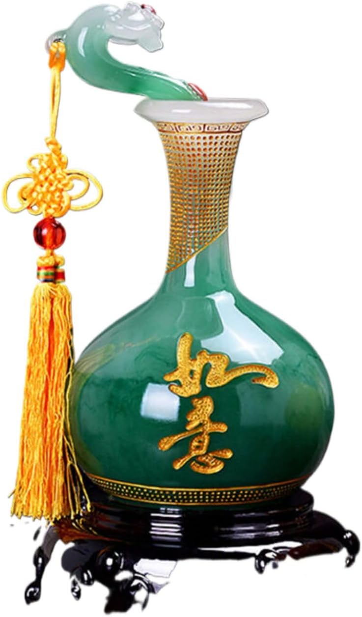 翠玉色/平安如意 Ruyi Statue Ruyi Wealth Fortune Ruyi Ornaments China Style Feng Shui Statues Wealth Lucky Figurine Home