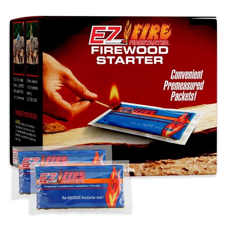 Bed Bath & Beyond EZ Fire Firestarter Packets - Firestarter Gel Packets for Campfire, Grills, Fireplace 50 Pack