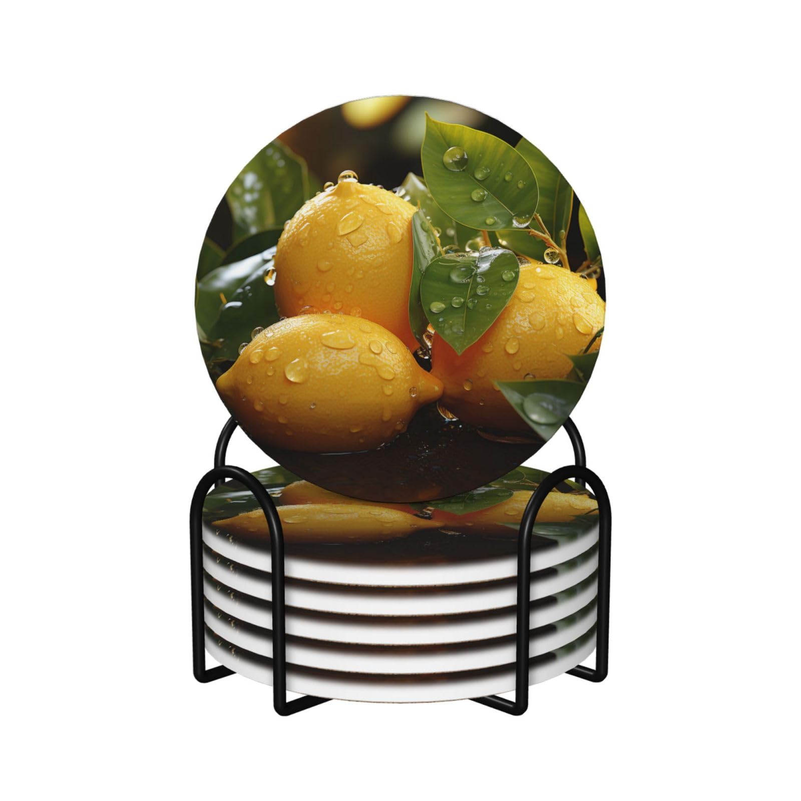 Dessous de verre citron pour le bureau et la cuisine : fraîcheur et protection quotidiennes