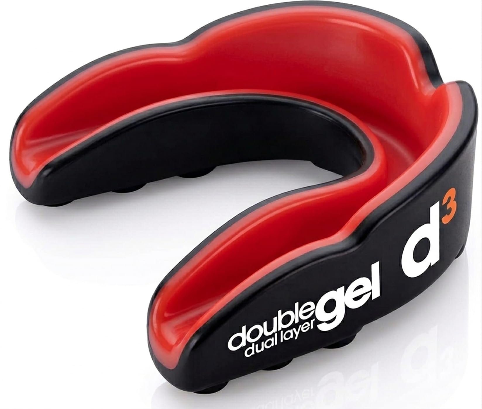 d3 Protector bucal deportivo [doble capa gel talla para adultos 12+] Protección bucal dientes para deportes de contacto Boxeo MMA Kickboxing Muay Thai Rugby Artes Marciales | Funda higiénica — view 12
