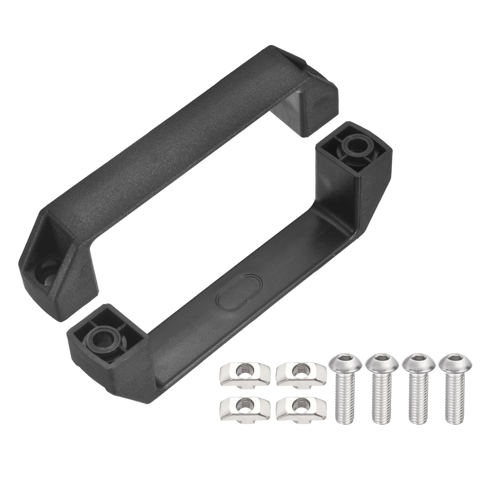 sourcing map 2 Pack Plastic Pull Handles, 5.91 Inch Hole Center Cabinet Handles Rectangular Industrial Handle with Screws Nuts for Luggage Mechanical Equipment Garages Cabinet, Black