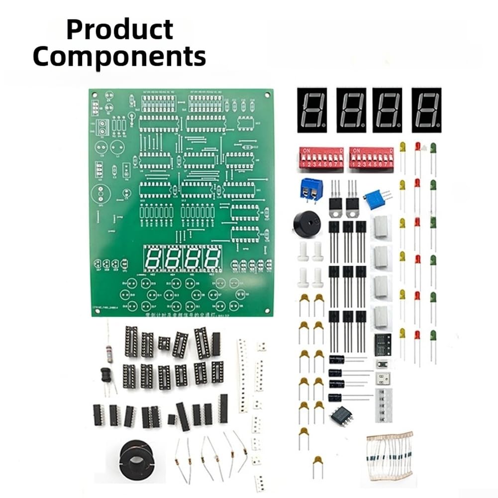 Kit di allenamento leggero con timer e segnale, elettronica fai da te da 5 V, set educativo per circuiti logici digitali e macchina a stato, studenti di progetti di assemblaggio scheda PCB verde