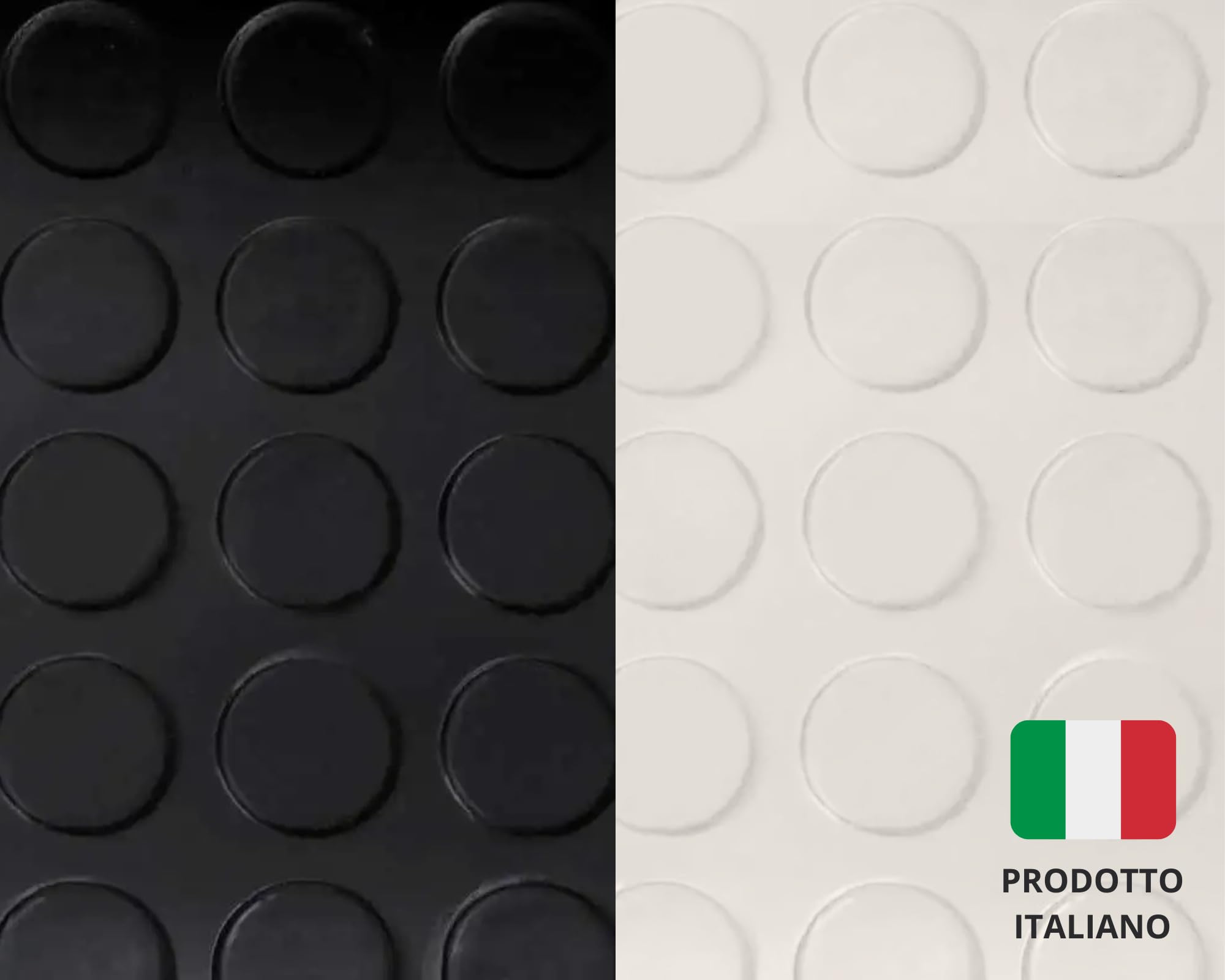 Passatoia Zerbino Tappeto Rivestimento Pavimenti in PVC Antiscivolo Flessibile e Resistente Disegno Bollato Larghezza 100 cm Lunghezza 10 m Colore Nero