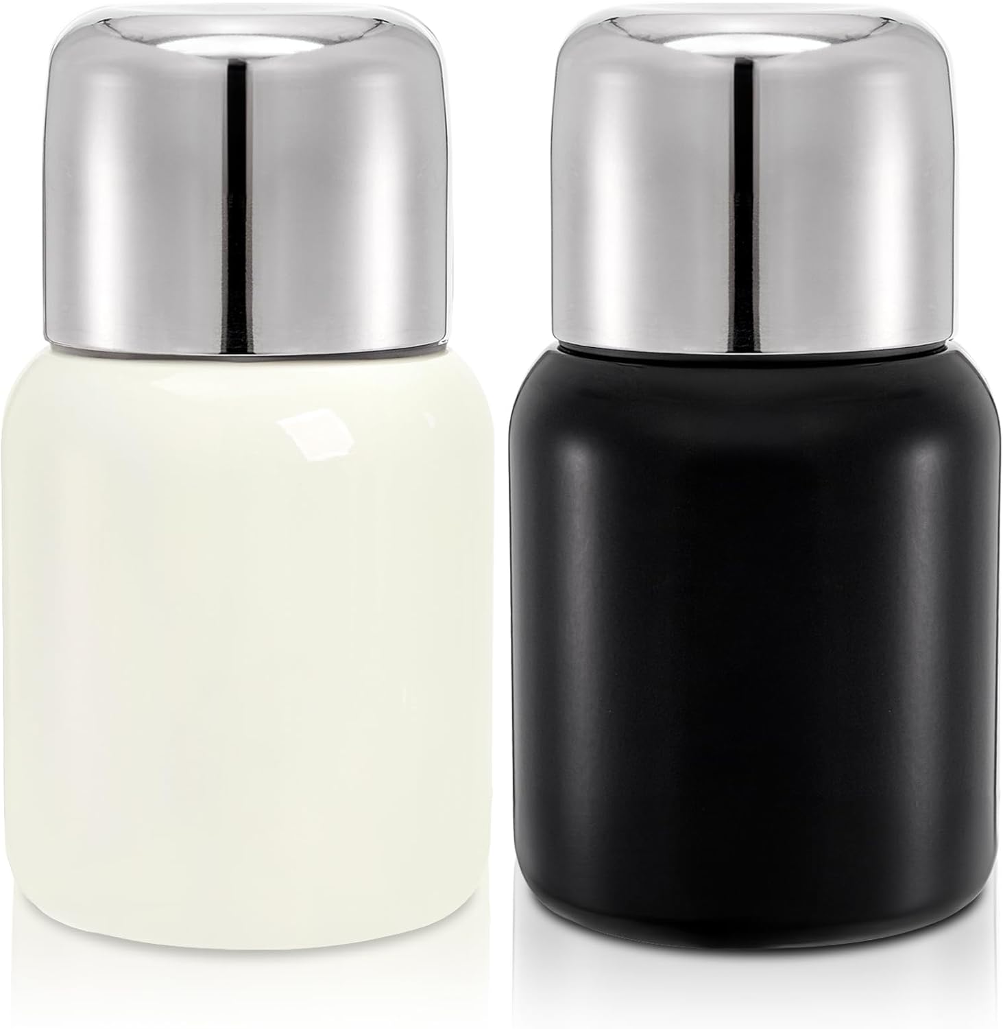 2 Pack Small Insulated Water Bottle, 12 Oz Wide Mouth Stainless Steel Drinking Bottles, Portable Leak-proof Sport Travel Flask Coffee Mug for Keep Drink Cold Hot