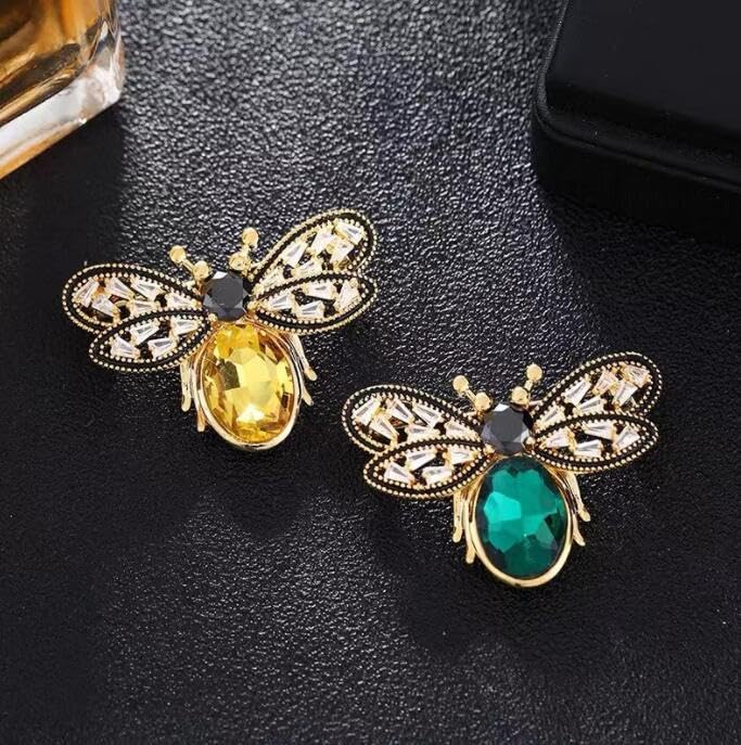 Image of Crystal Bee Pearl Brooches Exquisite Insect Bee Brooches Pins for Women