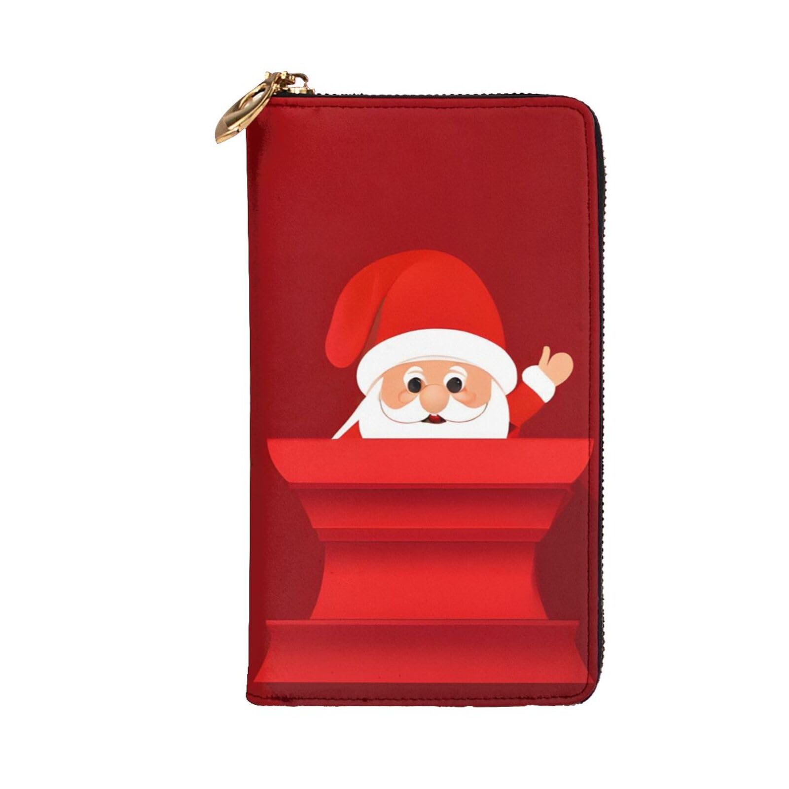 FGDFEPOXKL Stylish Cute Santa Claus Print Long Leather Wallet Purse With Zipper â€“ Coin Purse Clutch Bag, Credit Card Phone Wallet For Women And Men, Casual Travel Large Capacity