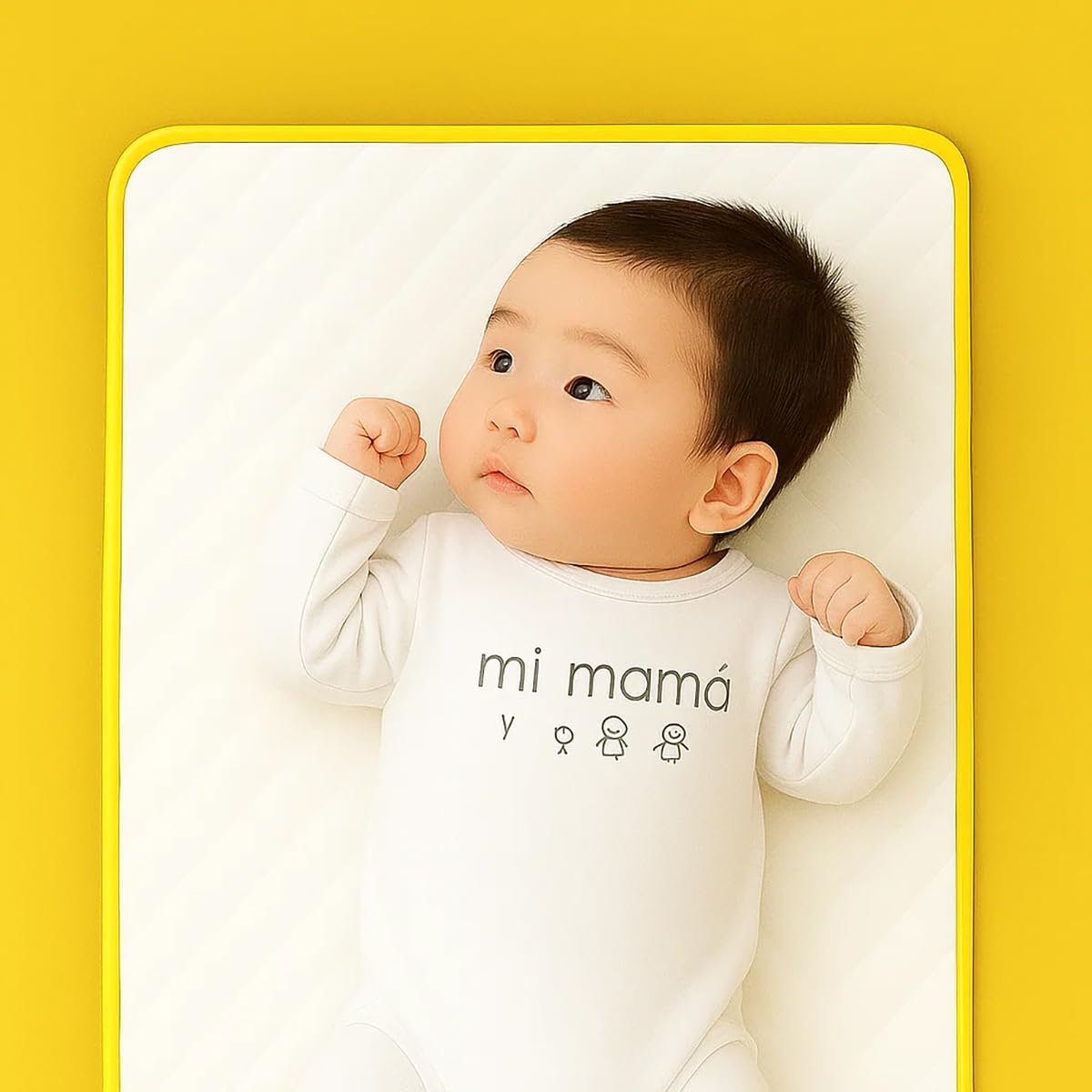 PAPATE – Alfombra para cambiar pañales de algodón orgánico, colchón para pañales de viaje, cambiador de bebé, cambiador para niños pequeños, alfombra impermeable, plegable impermeable. (Honey)