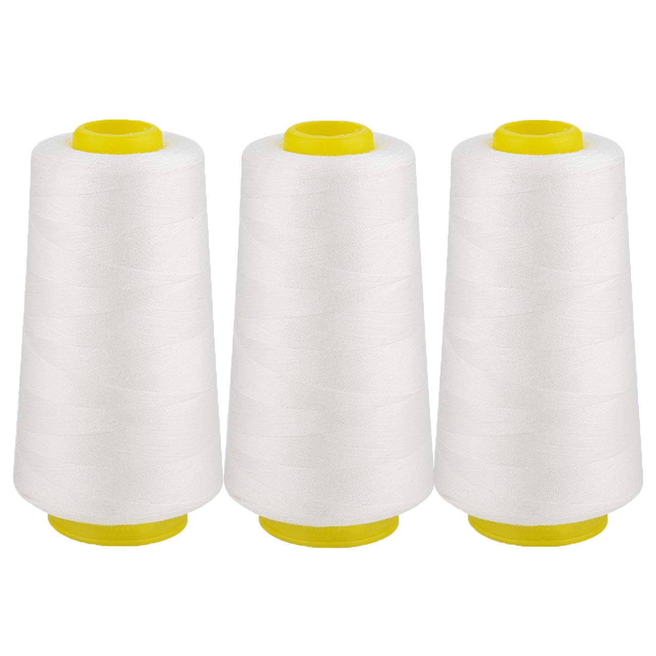 3-Pack All Purpose Polyester Sewing Thread (3 White, 402)