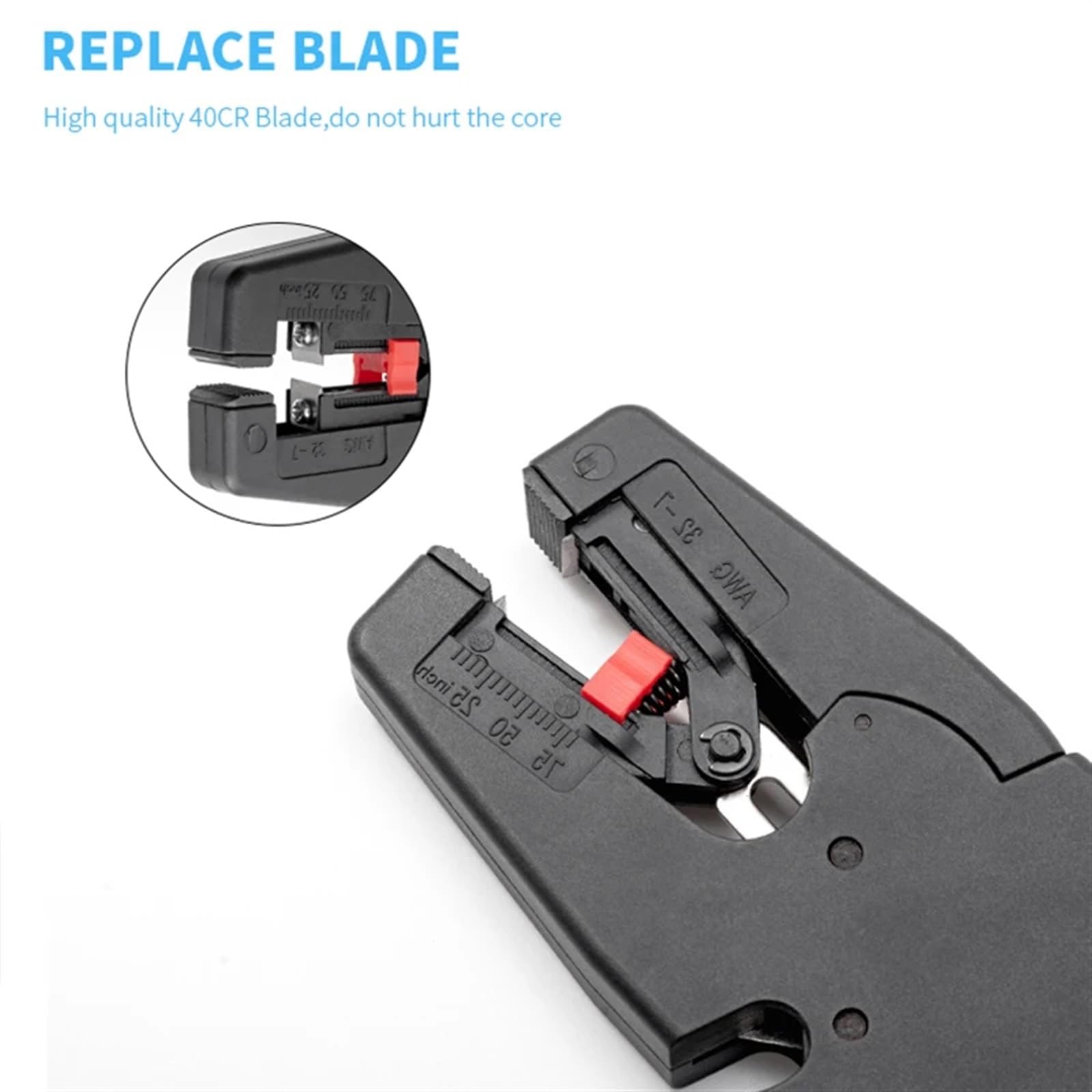 AVIMYA Herramienta Pelacables alicates Pelacables automático 0,03-10mm 32-7AWG Cortador de Cables Tijeras Multiherramienta precisión Ajustable