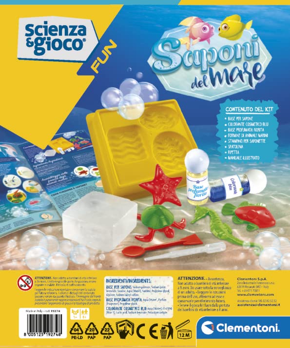 Clementoni - Jeu de science - Création de savons moelleux pour enfants - Ingrédients et ustensiles inclus - Dès 8 ans - Jeux - Jouets