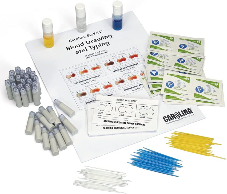 Carolina Biokit: Blood Typing – Hands-On Abo And Rh Testing | Observe Agglutination Reactions | Includes Materials For 30 Students