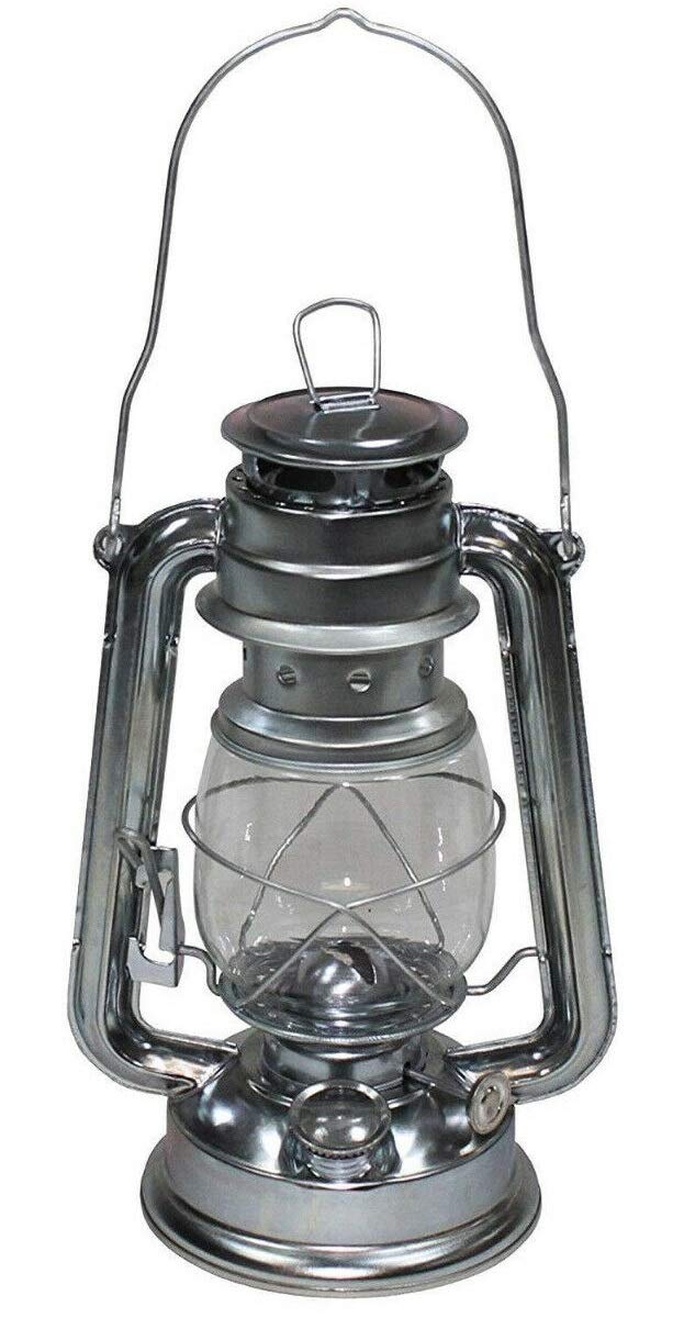 Sunnflair White Metal Hurricane Paraffin Fuelled Lantern Camping Light Oil Storm Night Light