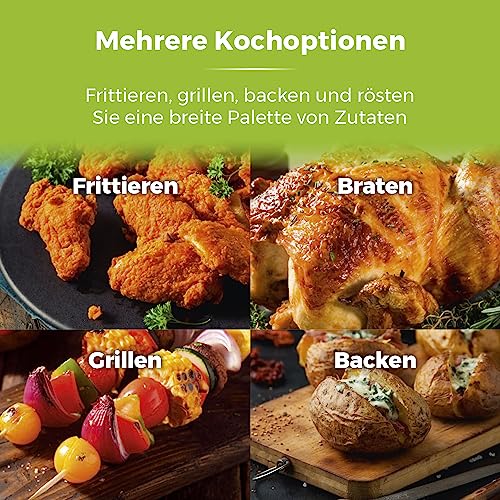 Tower T17023 Vortx Heißluftfritteuse für die Ganze Familie mit Schneller Luftzirkulation - 30-Minuten-Timer - Airfryer Heißluftfritteuse Klein 2,2 l - Schwarz – Bild 7