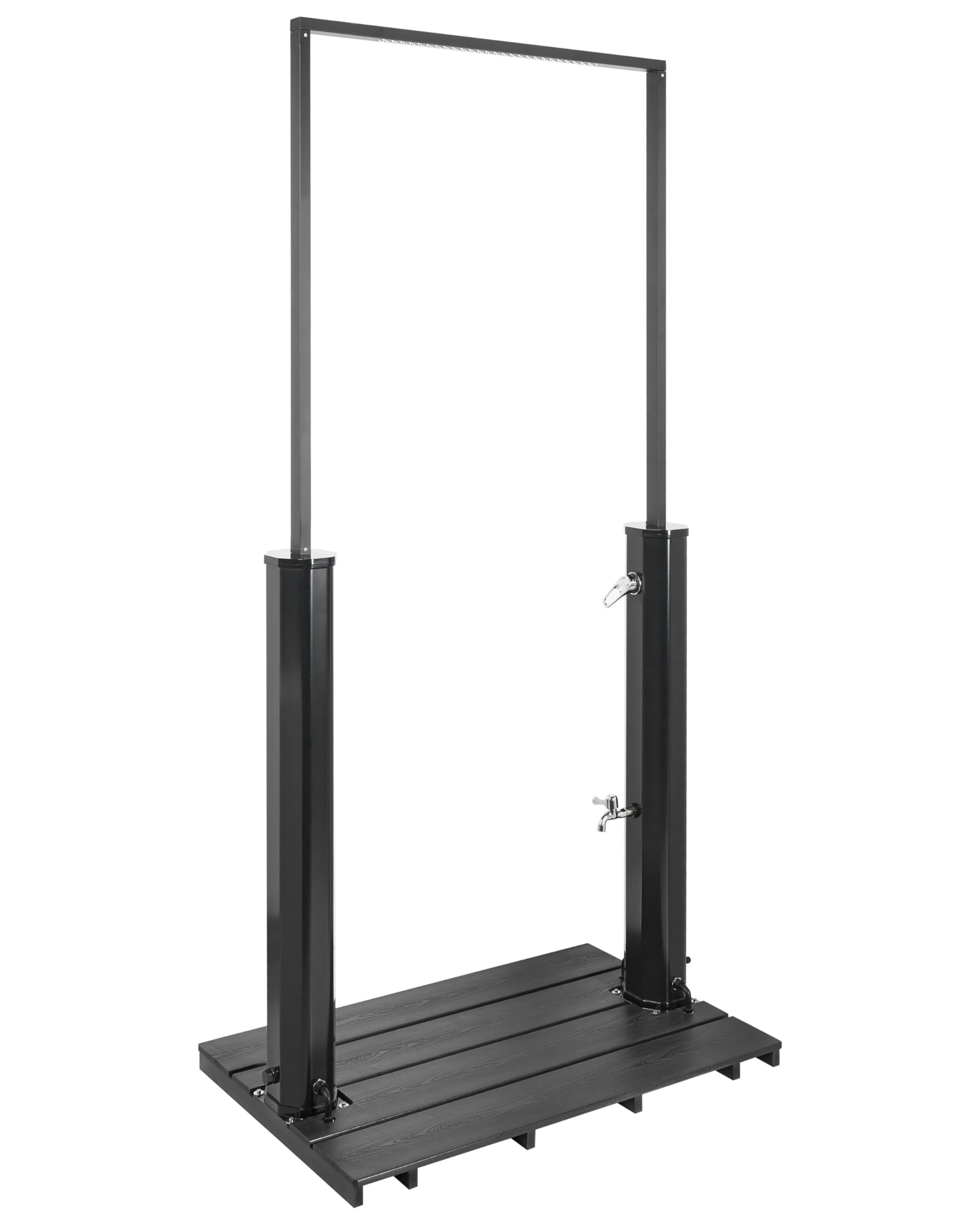 Beliani Douche d'Extérieur Moderne Solaire en PVC Fonction Pluie Noir Maracaibo
