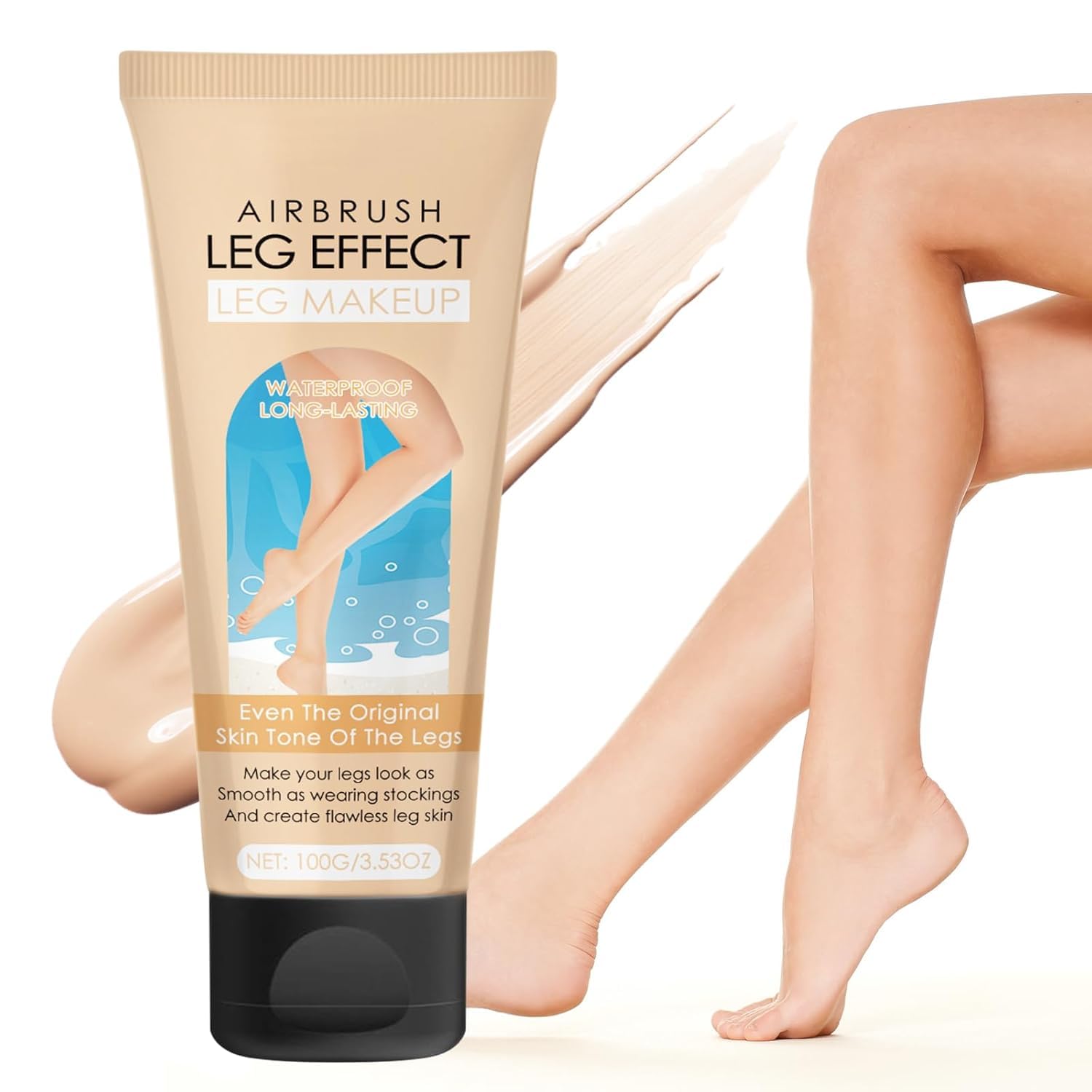 Leg Makeup Waterproof No Transfer, Leg Vein Cover up Makeup for Varicose Veins Waterproof Black Skin, Body Scar Cover up for Tattoo Concealer (Light Glow)