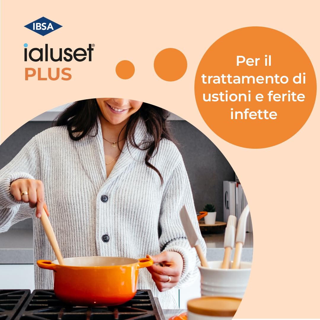 ialuset Plus Crema 25g - Per il trattamento di ferite infette e ustioni, con acido ialuronico ad azione idratante e sulfadiazina argentica che protegge dalla contaminazione batterica