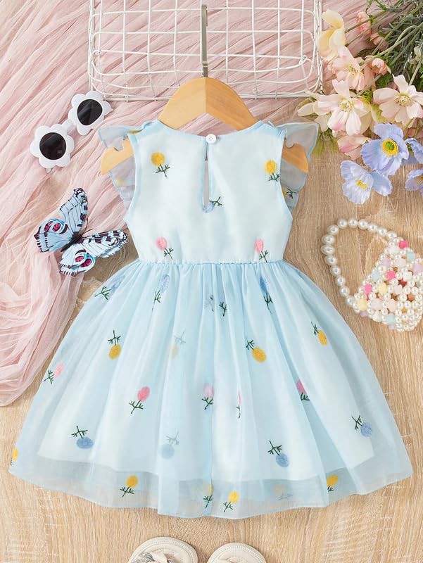 Image of Niren Enterprise Printed Knee Length Sleeveless Round Neck Stylish Girls Party Dress