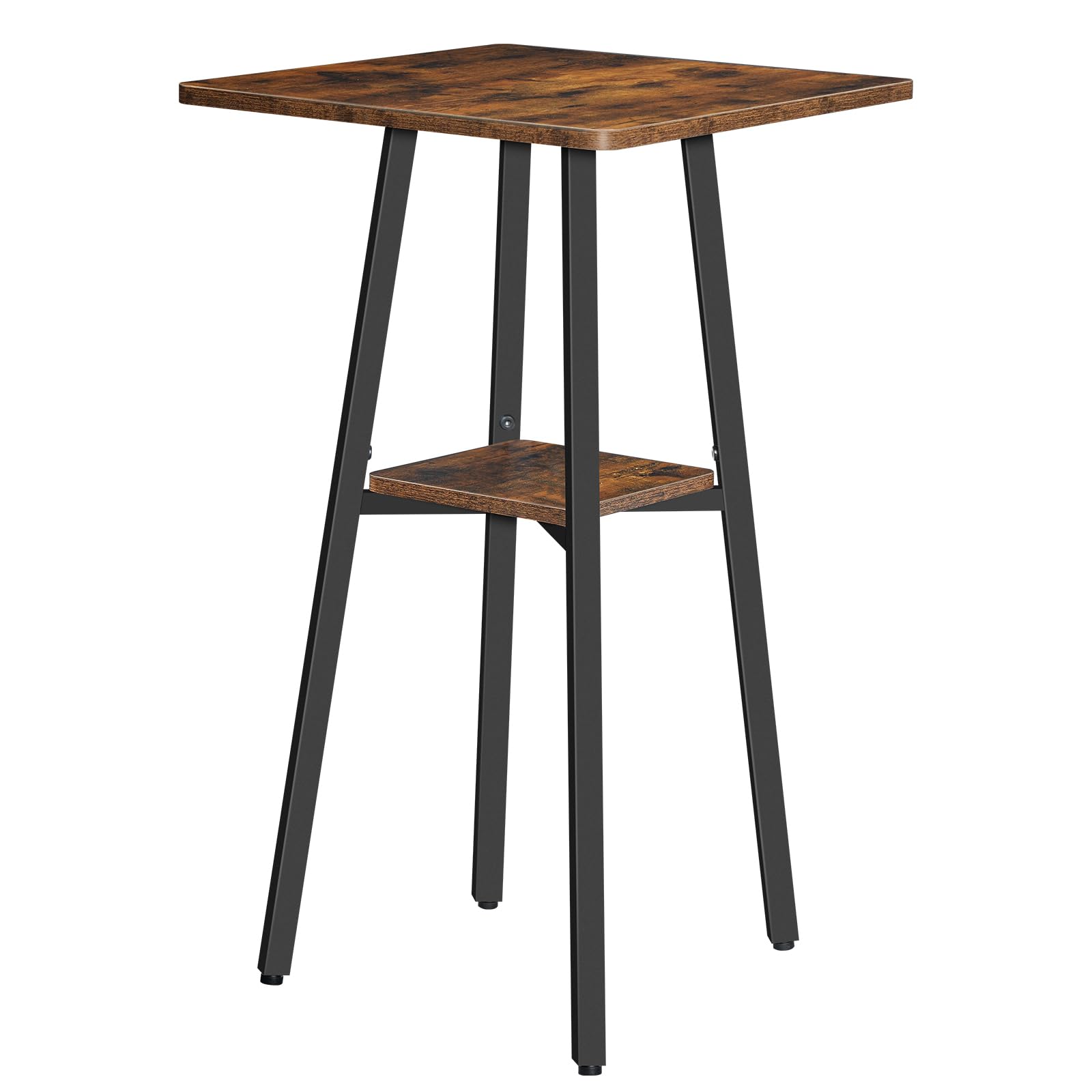 HOOBRO 2-stufiger Bartisch, hoher Bistrotisch, Kleiner Stehtisch mit 2 Tischplatten, Küchentisch, Balkontisch, für Wohnzimmer, Konferenzraum, Bar, Rustikales Braun und Schwarz EBF51BT01