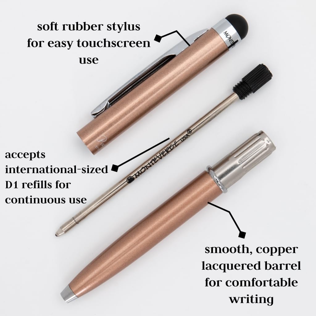 Monteverde Poquito Stylus Kugelschreiber - Klassisches Grau Mit Stylus-Spitze & Silberapplikationen