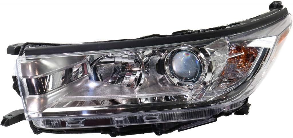 For Toyota Highlander Headlight Assembly 2017 2018 2019 Driver Side LE/LE PLUS/XLE Chrome Bezel For TO2502251 | 81150-0E330