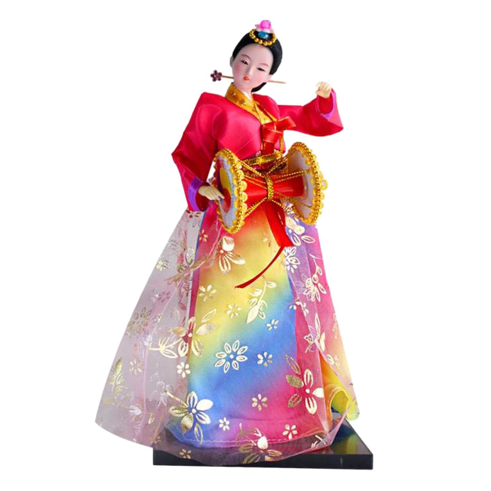 PIXZCSA Vintage Korean Hanbok Doll Crafts Geisha Figurine For Elegant Home Decoration Antique Asian Vintage Doll Traditional Handicraft And Other Korean, Style H
