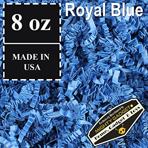 Mighty Gadget 1/2 LB Royal Blue Crinkle Cut Paper Shred Filler for Gift Wrapping & Basket Filling