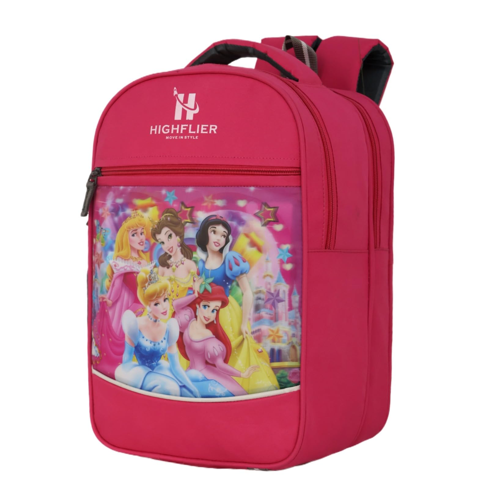 highflier Disney Princess Theme School Backpack for Girls, School Bag for Kids, Cartoon Character Princess Bags, 25L Capacity 3 Compartment School Backpack, Water-Resistant Polyester, Pack of 1(Pink)-picture-31