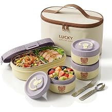 Bento Box Adult - 1600ml Large Capacity Lunch Box Set for Women Men with Insulated Bag and Utensils, Leak-Proof Microwave Safe Meal Prep Containers for Office Work, BPA-Free, Purple 304
