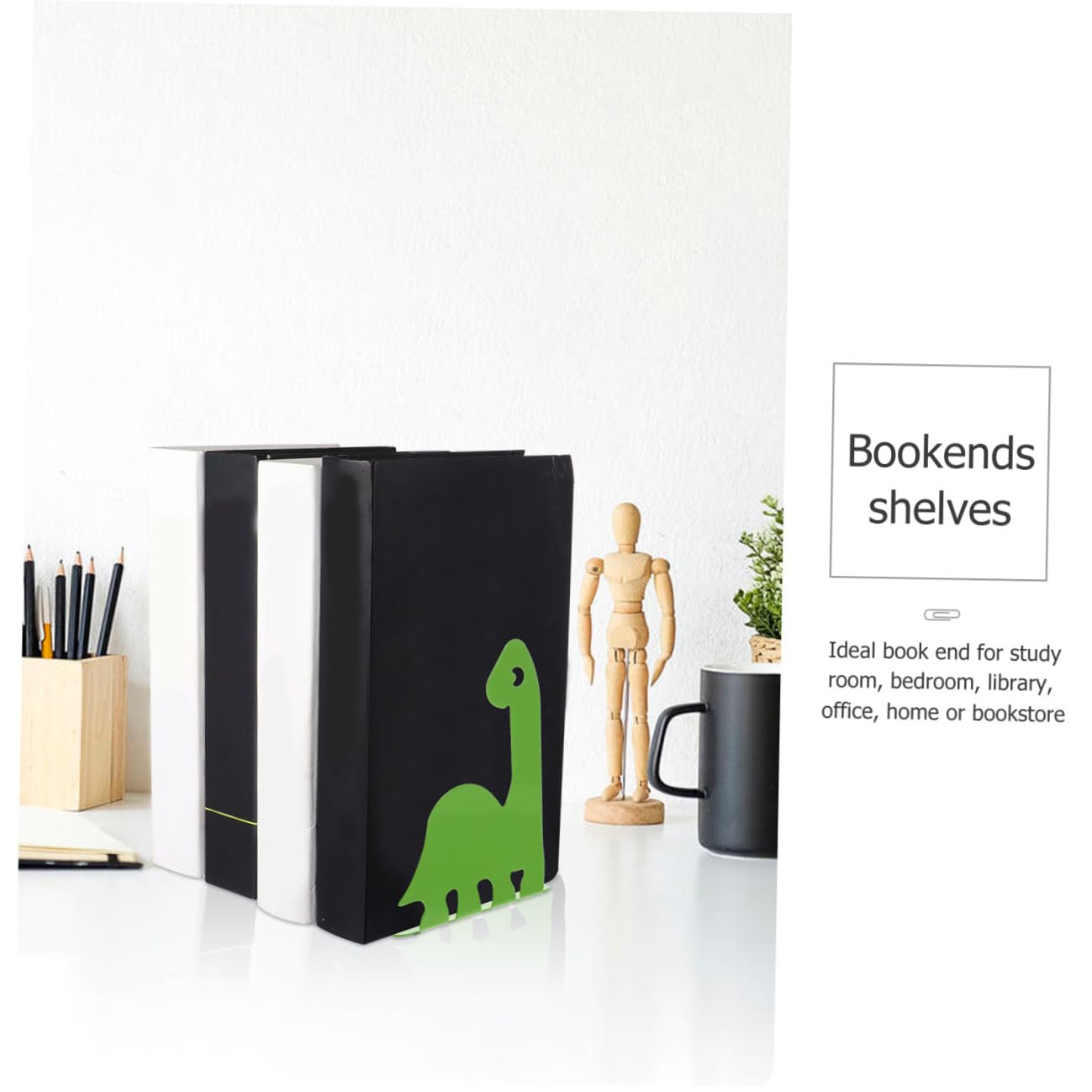 Fermalibri in Metallo di Dinosauro da Antiscivolo per Mensole e Scrivania Libri Decorativo e Robusto per Ufficio Studio e Casa