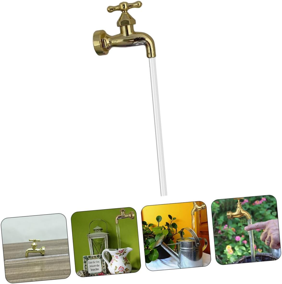 Levemolo 1 Set Courtyard Decor Water Flowing Faucet Floating Outdoor Faucet Spilling Water Feature Faucet Fountain for Pond Fountain Sprayer Sculpture Garden Plastic Small Faucet Delicate