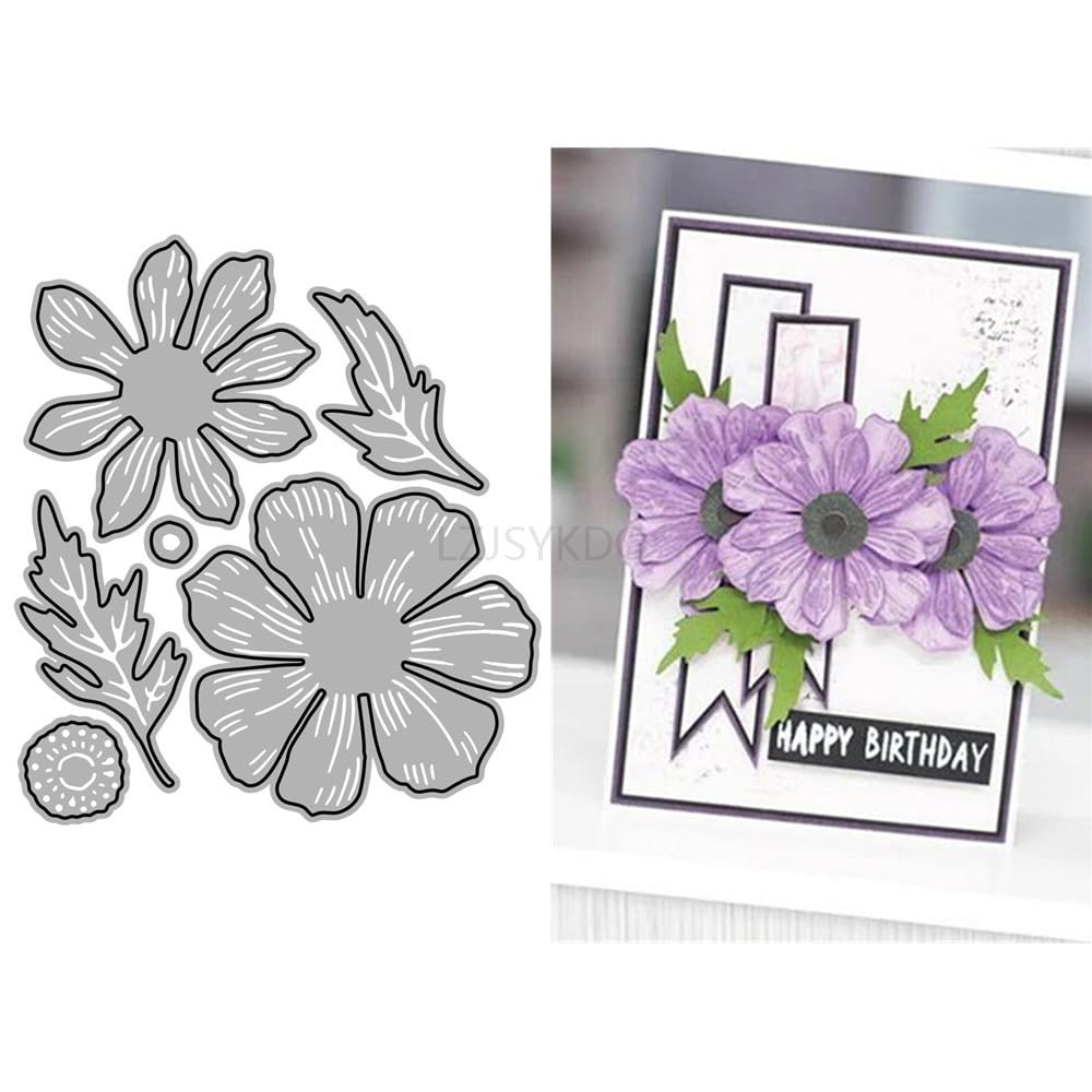 Plants Die Cuts for Card Making, Patchwork Flowers Metal Cutting Dies for Paper Scrapbooking, DIY Stencils for Album Party Wedding Festivals Decoration — image 1