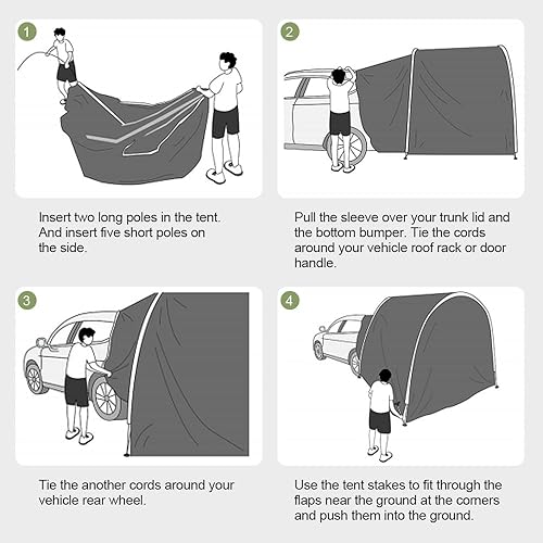 Miniatura 9 de Carpa trasera del vehículo SUV para las tiendas de campaña del coche del toldo del coche del refugio del sol