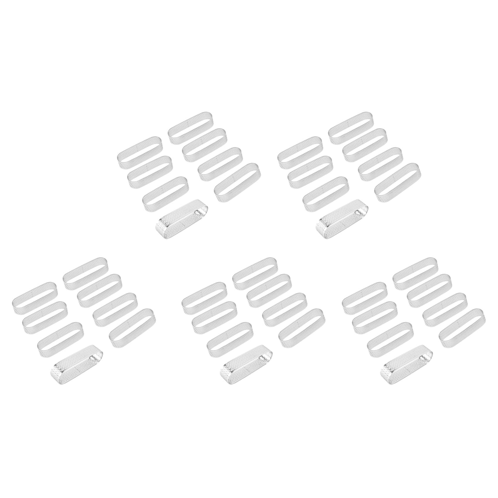 Hndhbfgrt 40Pcs Oval Tartlet Molds French Dessert Mousse Fruit Pie Tart Ring Quiche Cake Mold, Stainless Steel Tart Mousse Ring