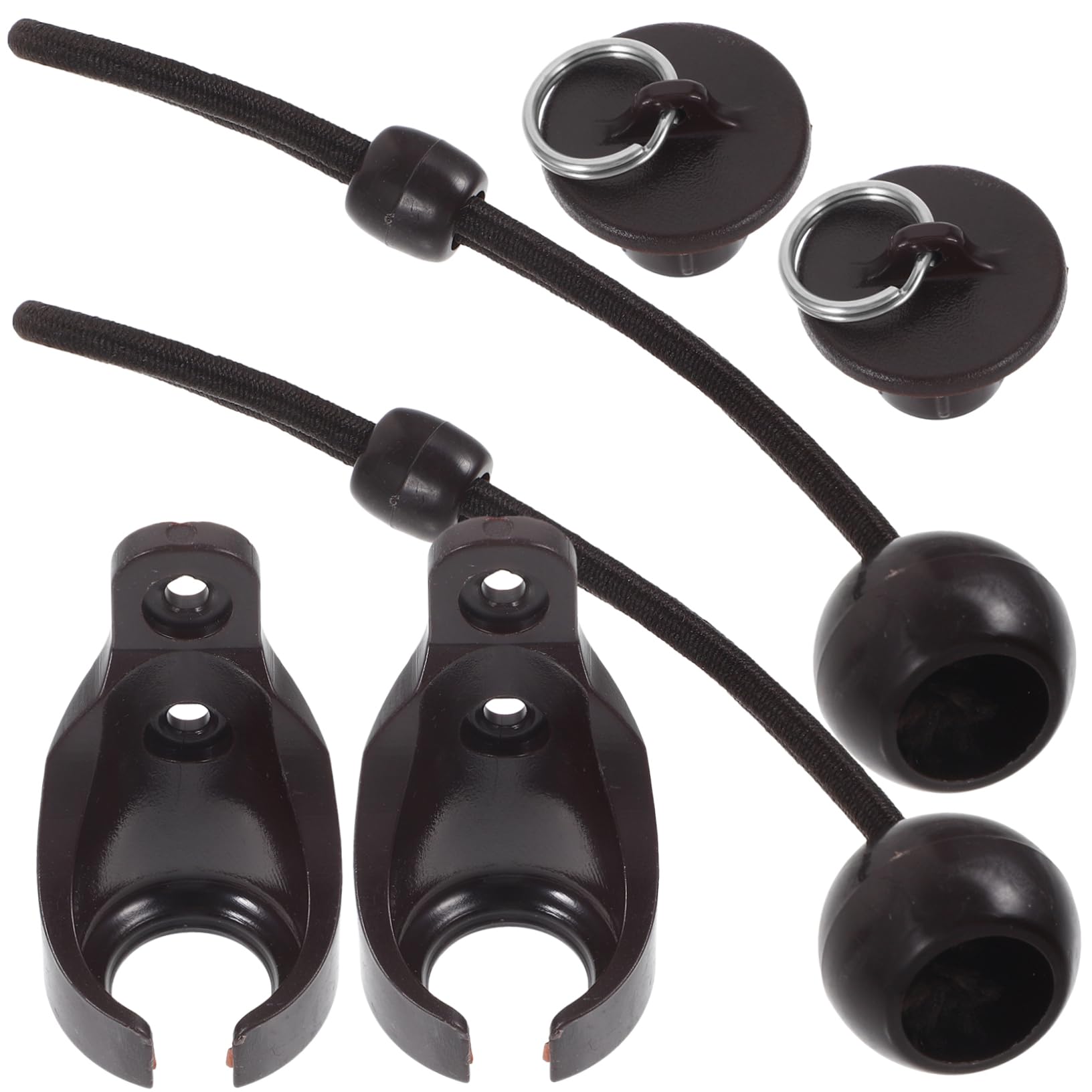 Angoily 1Set Bungee Cord Curtain Bracket Set Durable Elastic Rope Buckle for Blinds Shades Multi Function Curtain Supplies Ceiling Track Bracket Replacement Reliable Indoor Outdoor Use